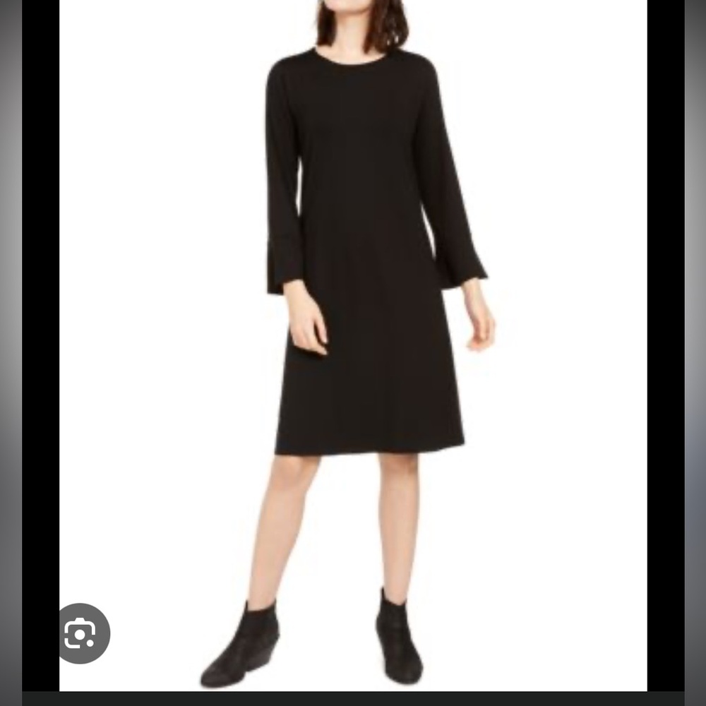 Eileen Fisher Black Long Sleeve Dress Medium